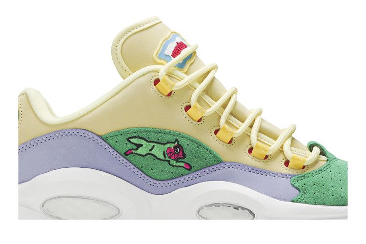 Reebok Question Low BBC Ice Cream Running Dog Yellow Green