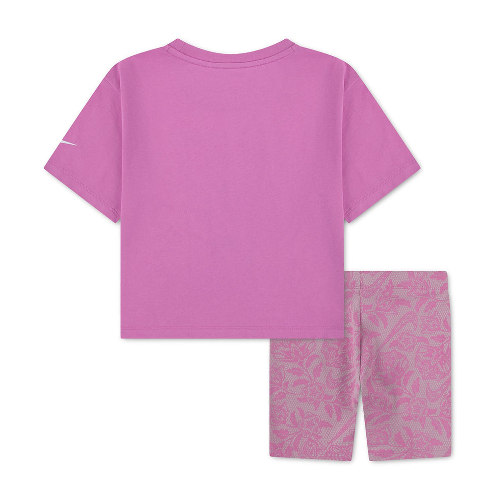 36N638 P64 Nike Lace It Up Bike Short Set Kids Light Magenta