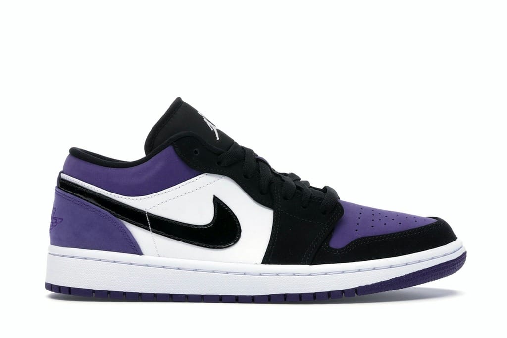 Jordan 1 Low Court Purple Sneakers Size 553558-125 White/Black