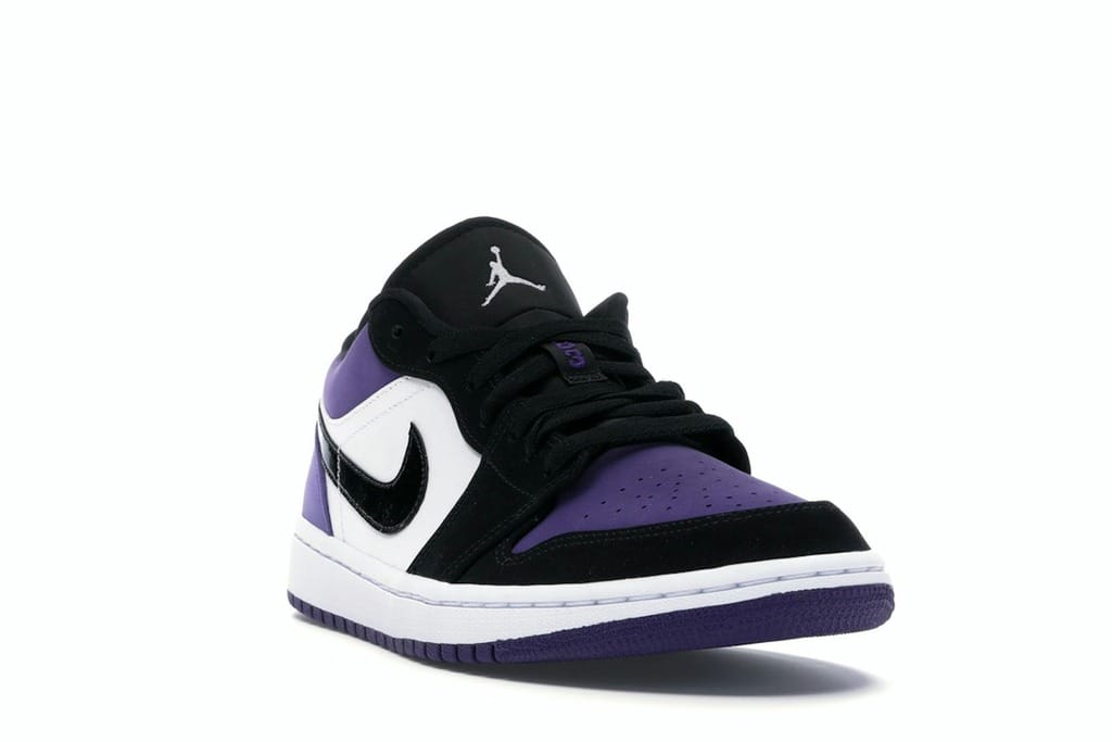 Jordan 1 Low Court Purple Sneakers Size 553558-125 White/Black