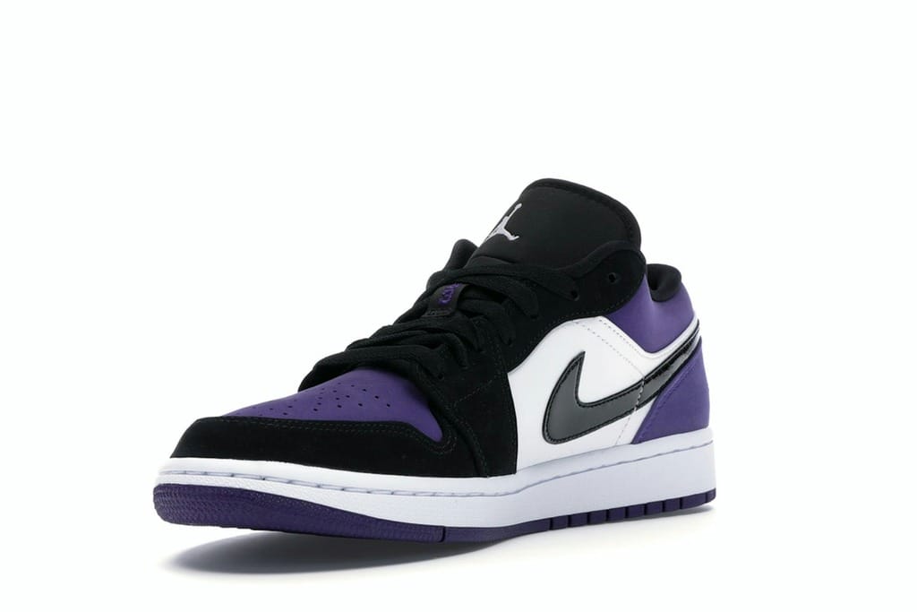 Jordan 1 Low Court Purple Sneakers Size 553558-125 White/Black