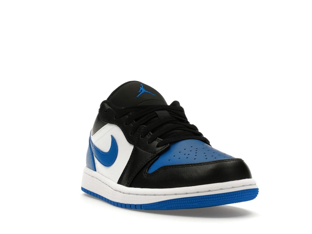 Jordan 1 Low Alternate Royal Toe Sneakers – White/Black/Royal Blue – 553558-140