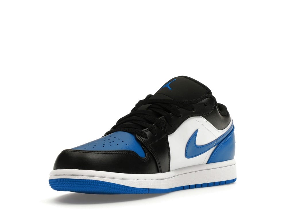 Jordan 1 Low Alternate Royal Toe Sneakers – White/Black/Royal Blue – 553558-140
