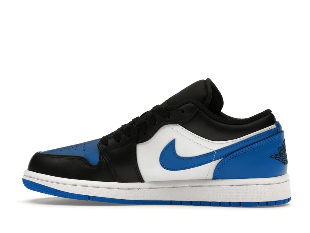 Jordan 1 Low Alternate Royal Toe Sneakers – White/Black/Royal Blue – 553558-140
