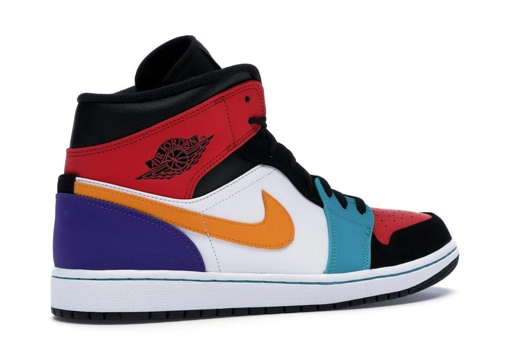 Jordan 1 Mid Bred Multi-Color Sneakers (554724-125)