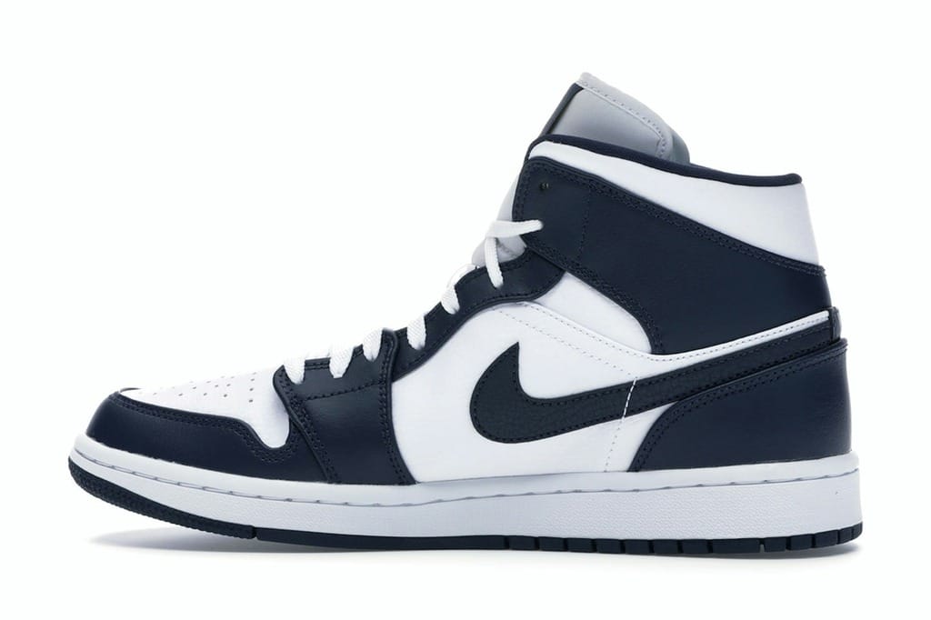 Air Jordan 1 Mid White Metallic Gold Obsidian (554724-174)