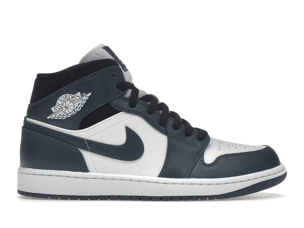 Jordan 1 Mid Armory Navy White Black Sneakers Size 554724-411