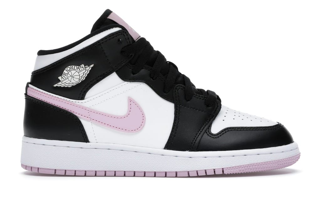 Air Jordan 1 Mid GS White Black Light Arctic Pink (555112-103)