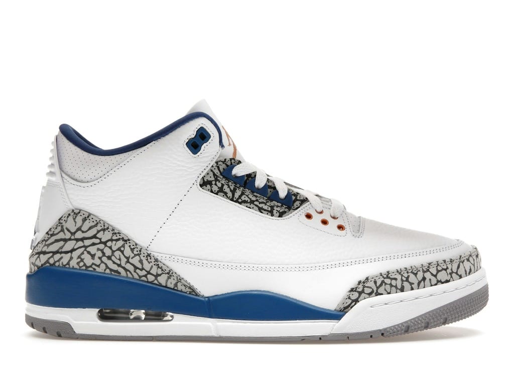 Jordan 3 Retro Wizards CT8532-148 White/True Blue/Metallic Copper/Cement Grey Sneakers
