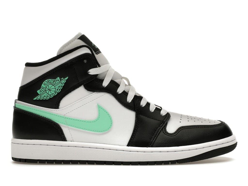 Jordan 1 Mid Green Glow (DQ8426-103) White/Black-Green Glow Sneakers