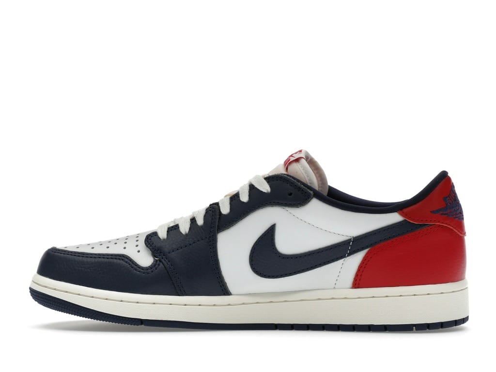 Jordan 1 Retro Low OG Howard University Sneakers – White/Gym Red/Navy – HQ2993-100