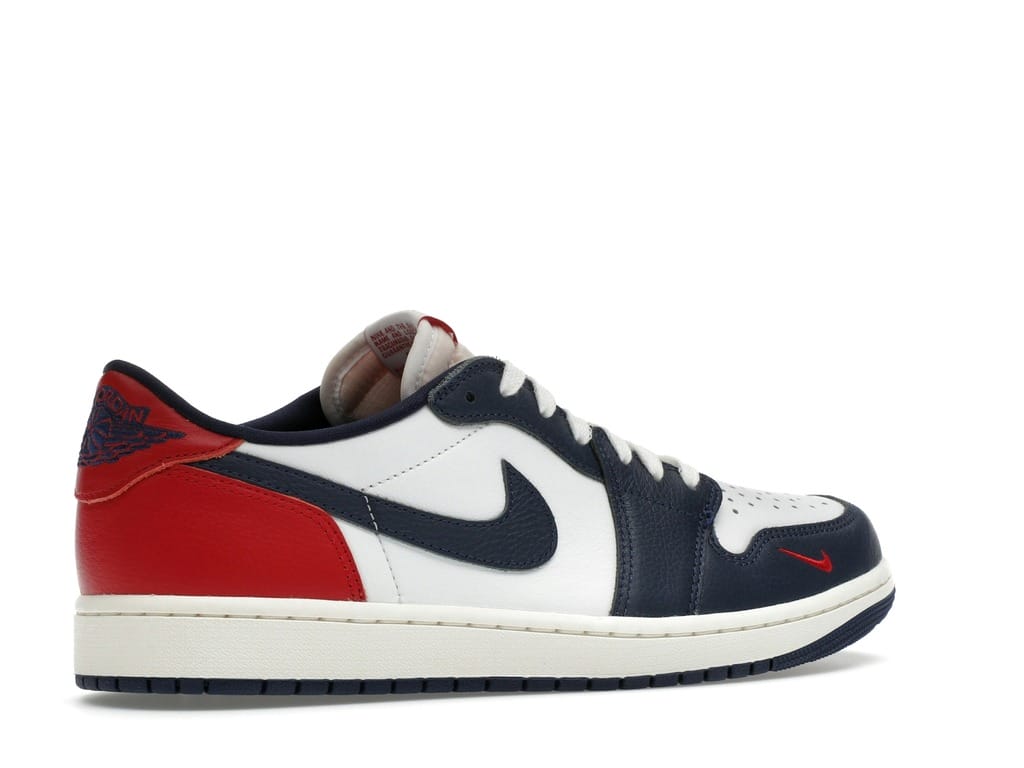 Jordan 1 Retro Low OG Howard University Sneakers – White/Gym Red/Navy – HQ2993-100