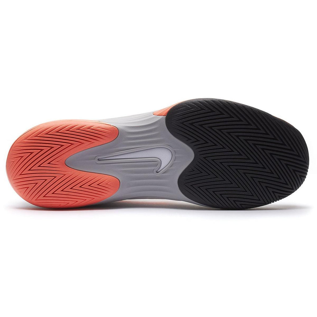 Nike Men's Vapor 12 Premium Hard Court Tennis Shoes in White/Hot Lava-Wolf Grey