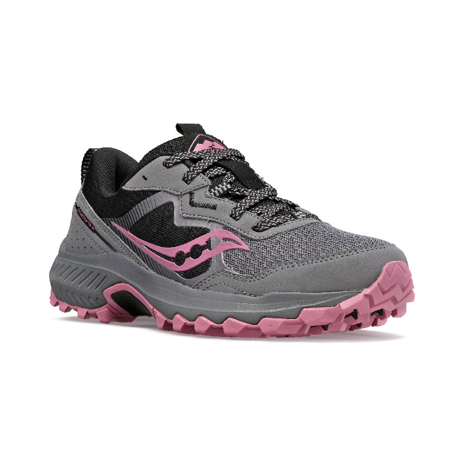 Saucony Women's Excursion TR16 Running Shoes in Charcoal/Rose (Wide)