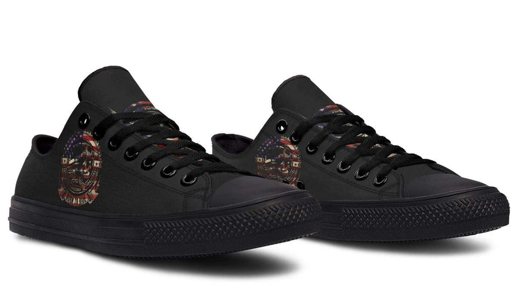 Born To Ride with American Pattern Black Lowtop Sneaker