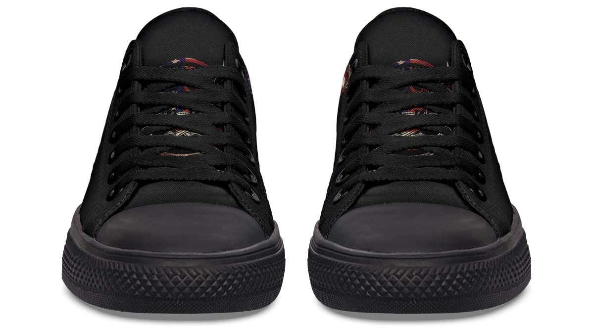Born To Ride with American Pattern Black Lowtop Sneaker
