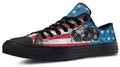 Dumbbell with American Flag Black Lowtop Sneaker