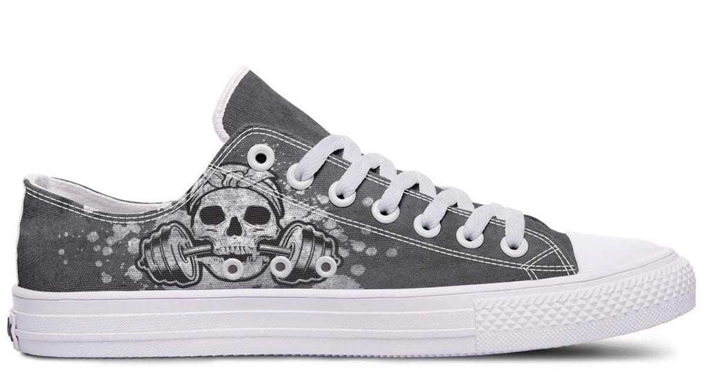 Lady Skull Gym Tattoo White Lowtop Sneaker