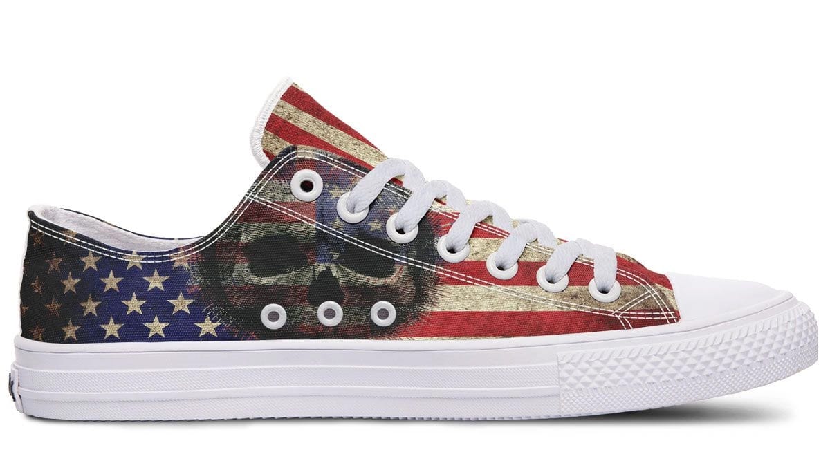 American Skull White Lowtop Sneaker