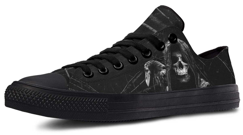 Death and Crow Black Lowtop Sneaker