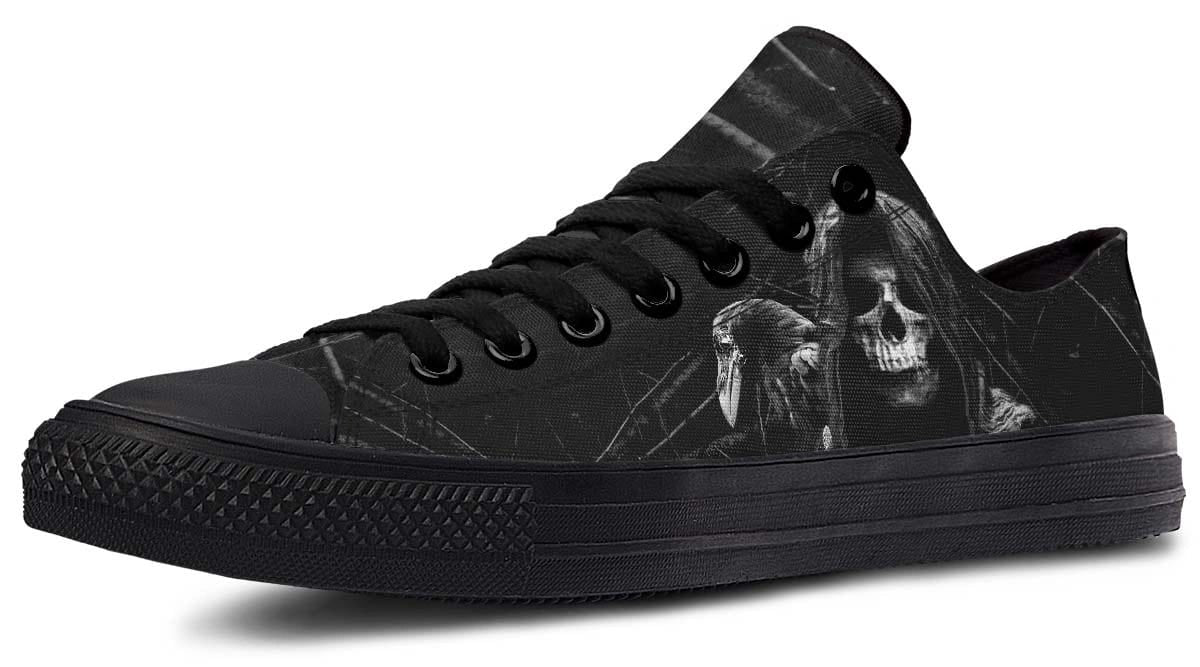 Death and Crow Black Lowtop Sneaker