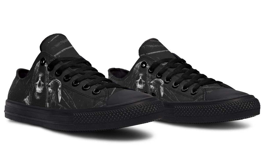 Death and Crow Black Lowtop Sneaker