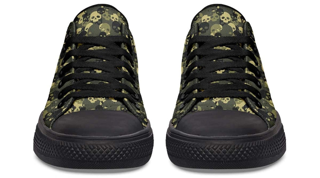 Camo Skull Pattern Black Lowtop Sneaker