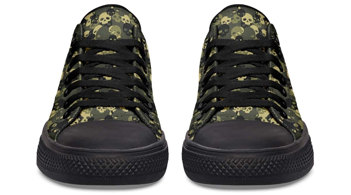 Camo Skull Pattern Black Lowtop Sneaker