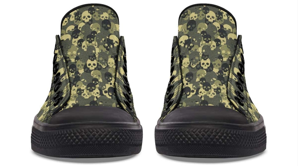 Camo Skull Pattern Black Lowtop Sneaker