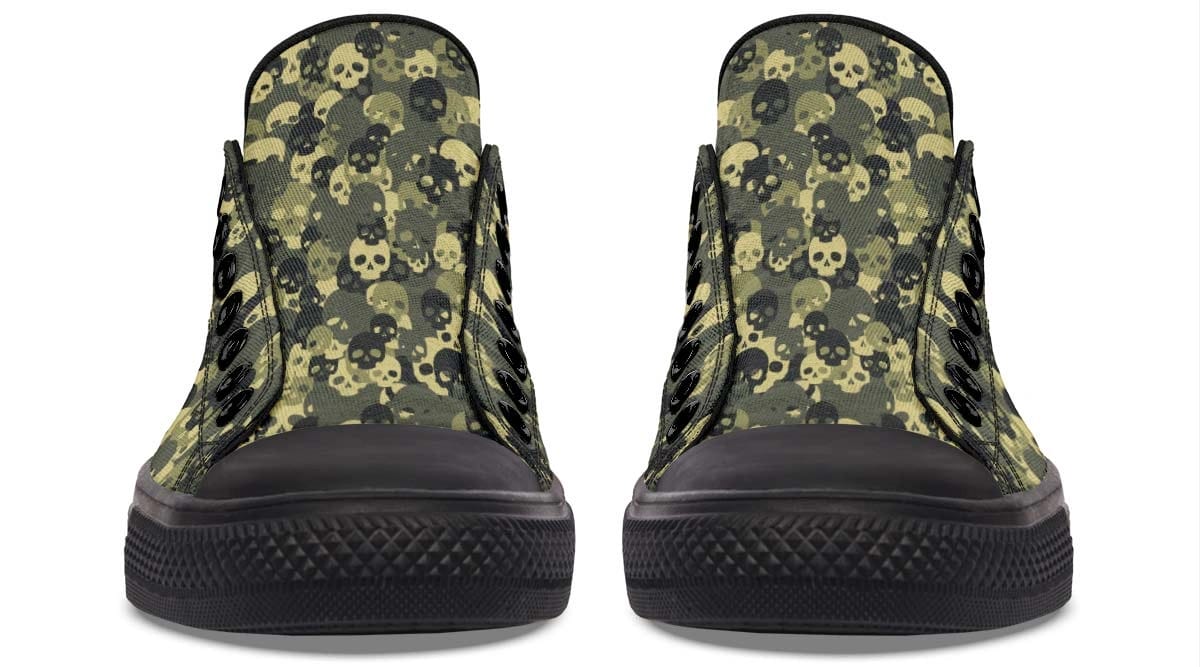 Camo Skull Pattern Black Lowtop Sneaker