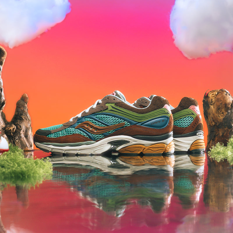 Politics x Saucony ProGrid Omni 9 'Sportsman's Paradise' - Blue/Brown