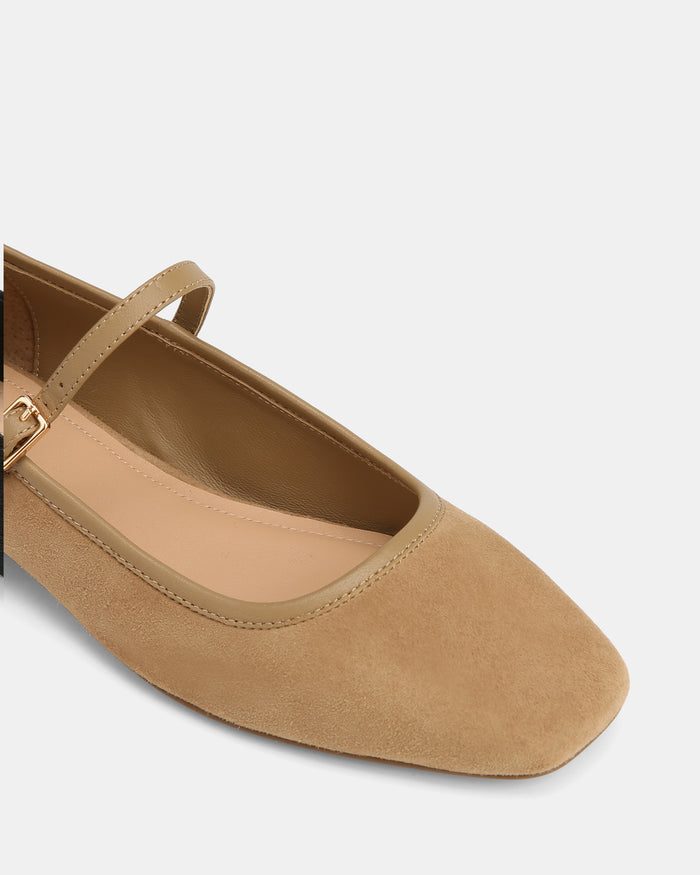 Aimee Fawn Suede Leather Mary Jane