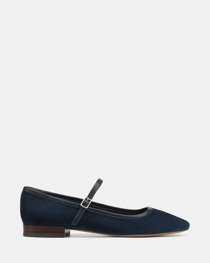 Aimee Navy Suede Leather Mary Jane