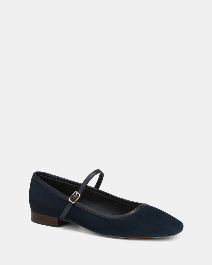 Aimee Navy Suede Leather Mary Jane