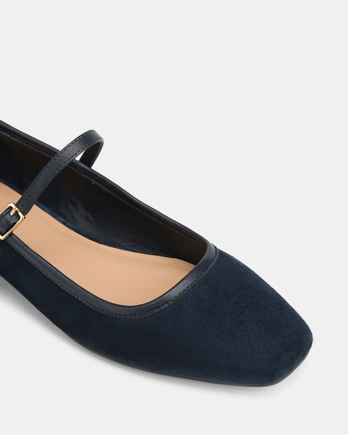 Aimee Navy Suede Leather Mary Jane
