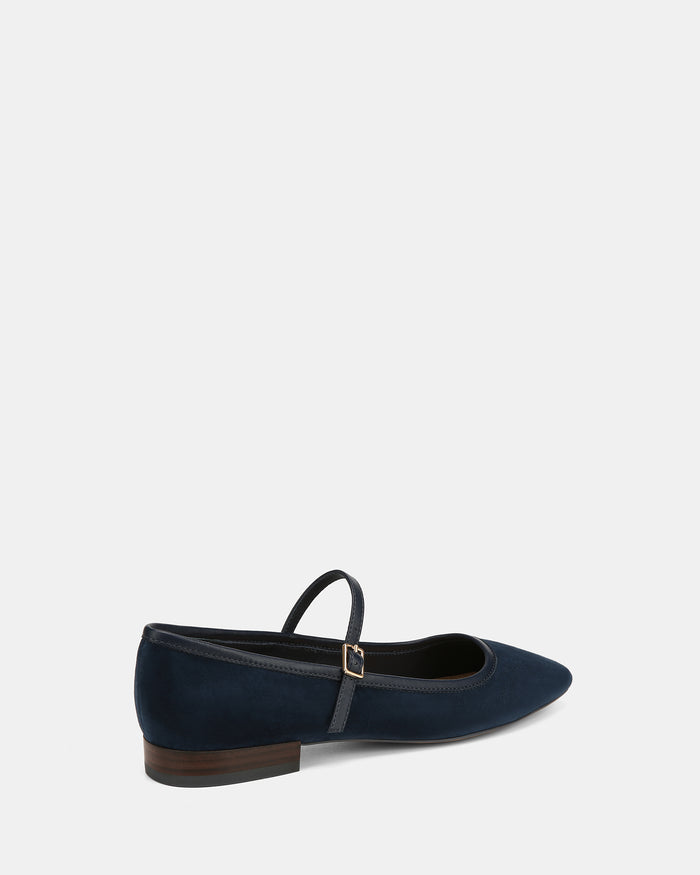 Aimee Navy Suede Leather Mary Jane