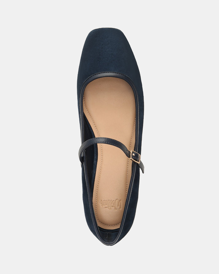 Aimee Navy Suede Leather Mary Jane