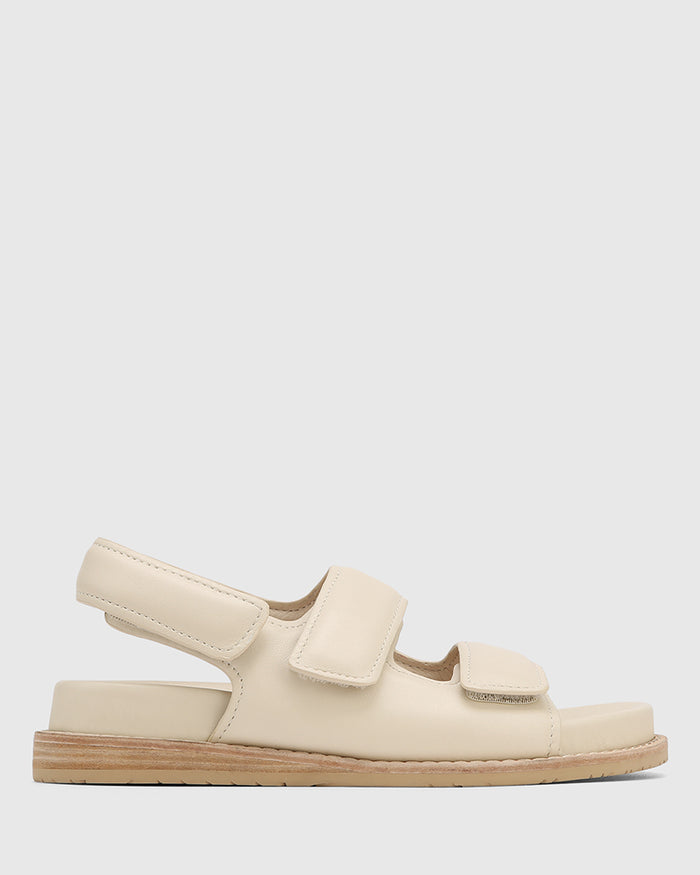 Alexsandra Vintage Ivory Leather Sandal