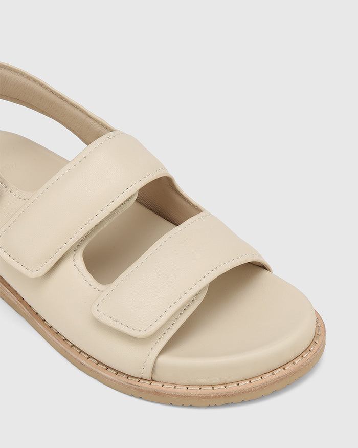 Alexsandra Vintage Ivory Leather Sandal