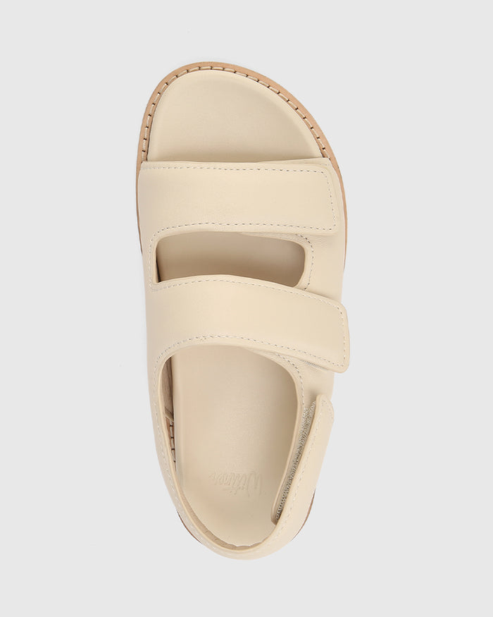 Alexsandra Vintage Ivory Leather Sandal