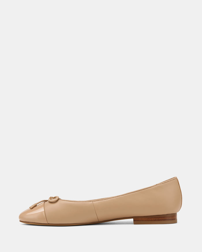 Amelia Nude Leather Ballet Flats