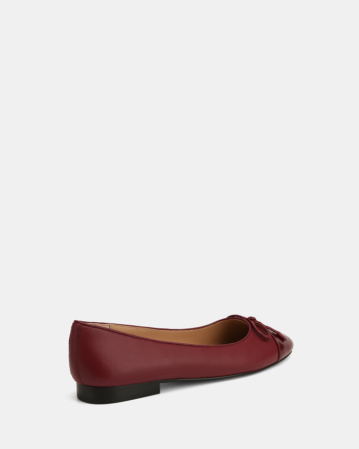 Amelia Wine Leather Ballet Flats