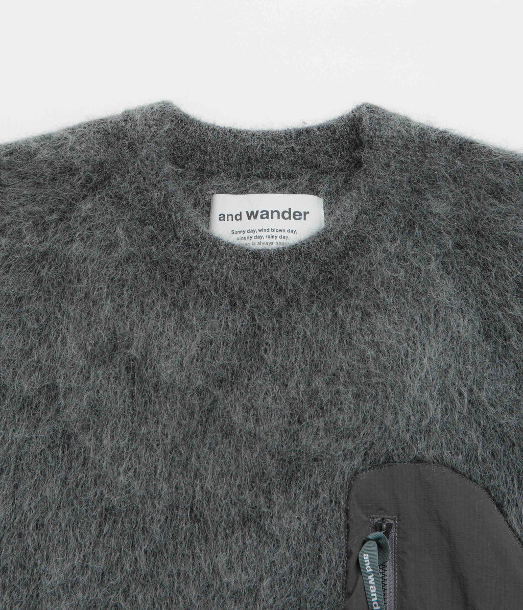 and wander Mohair Wool Sweatshirt - Grey