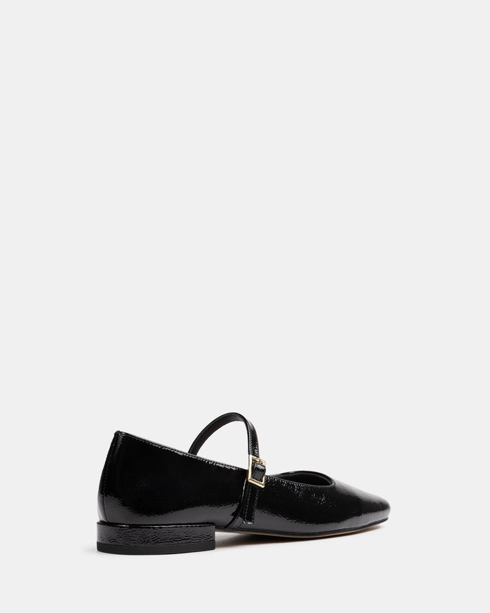 Aria Black Crinkle Patent Leather Mary Jane