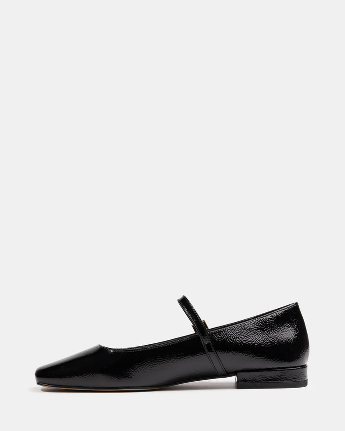Aria Black Crinkle Patent Leather Mary Jane
