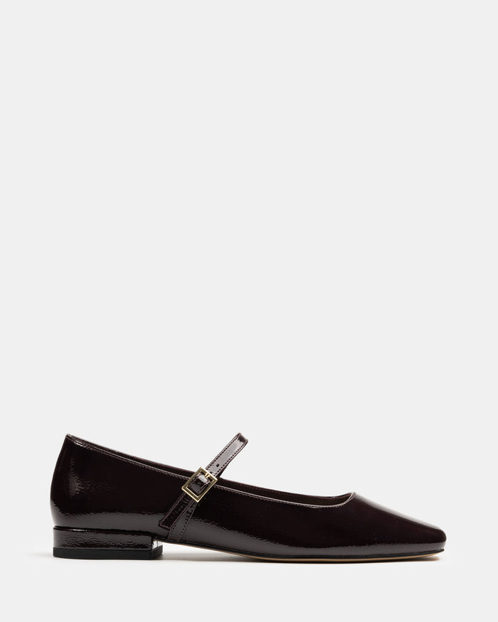 Aria Plum Crinkle Patent Leather Mary Jane