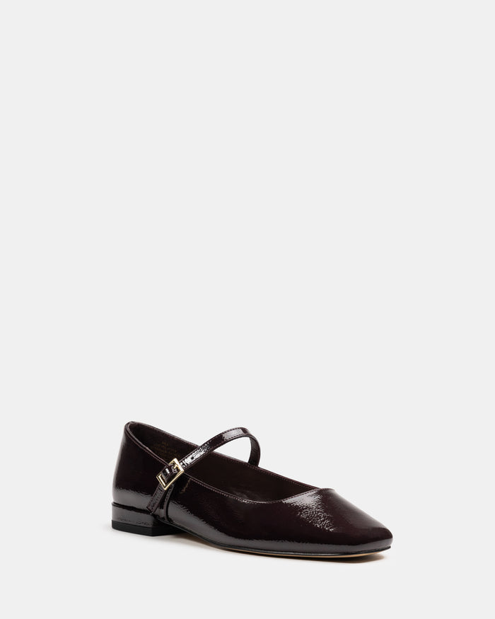 Aria Plum Crinkle Patent Leather Mary Jane