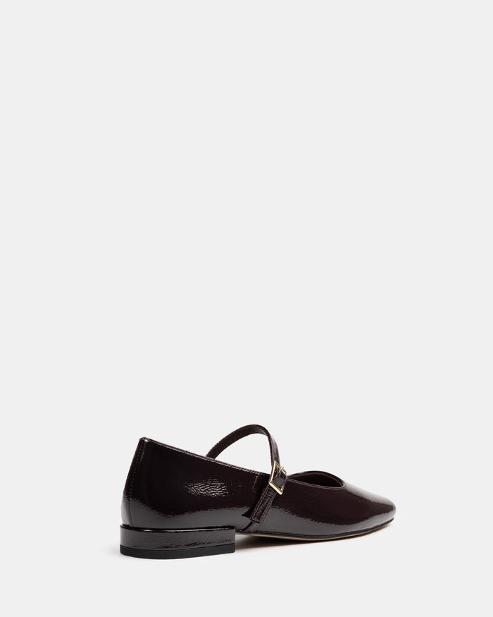 Aria Plum Crinkle Patent Leather Mary Jane