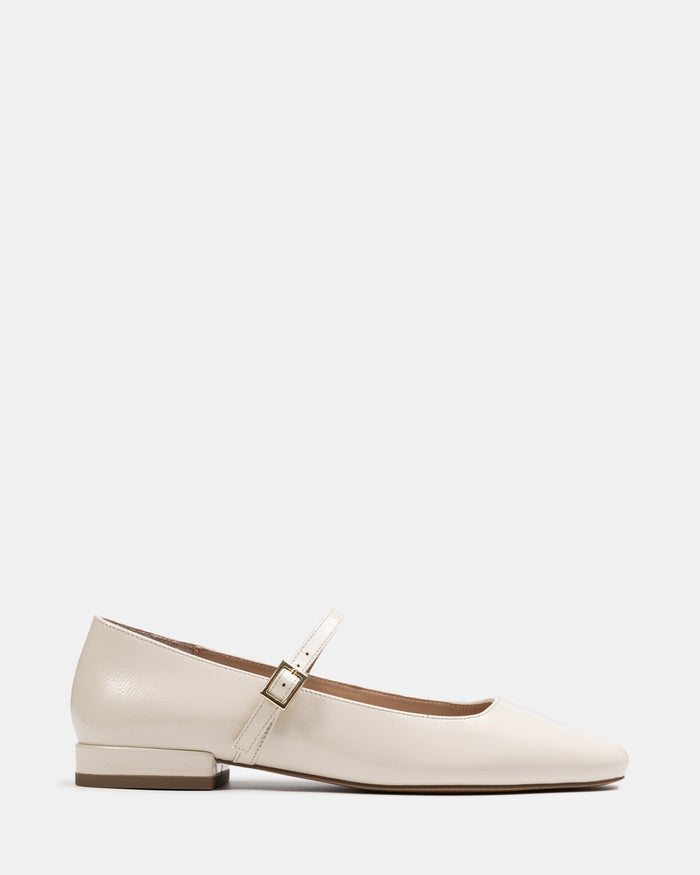 Aria Vintage Ivory Crinkle Patent Leather Mary Jane