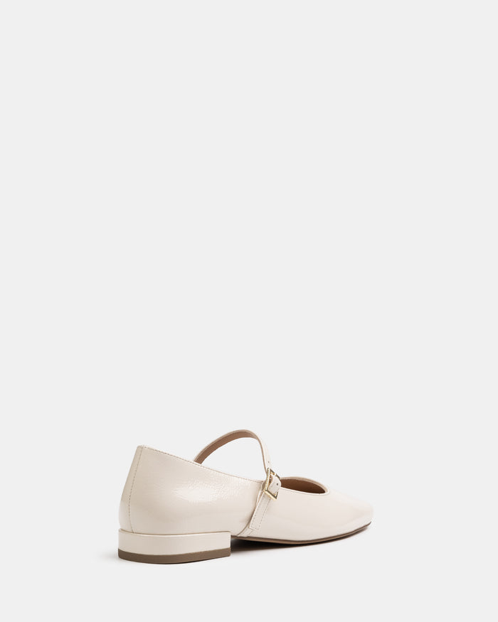 Aria Vintage Ivory Crinkle Patent Leather Mary Jane